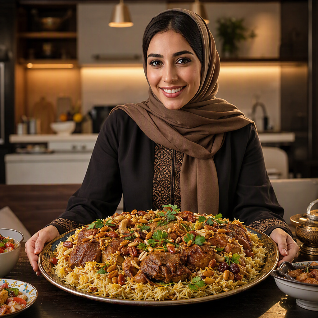 Homemaker cooking delicious food